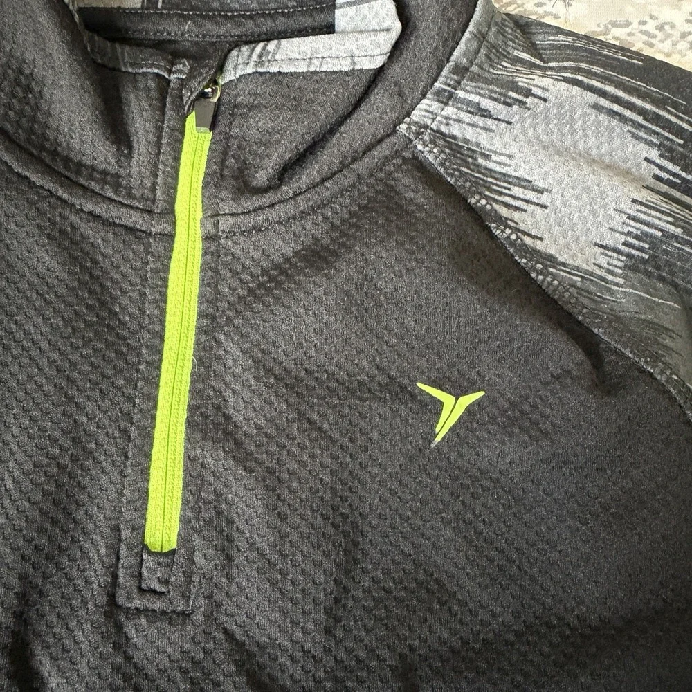 Old Navy Active 1/4 Full Zip Long Sleeve Athletic Youth Large 10-12 Black Green